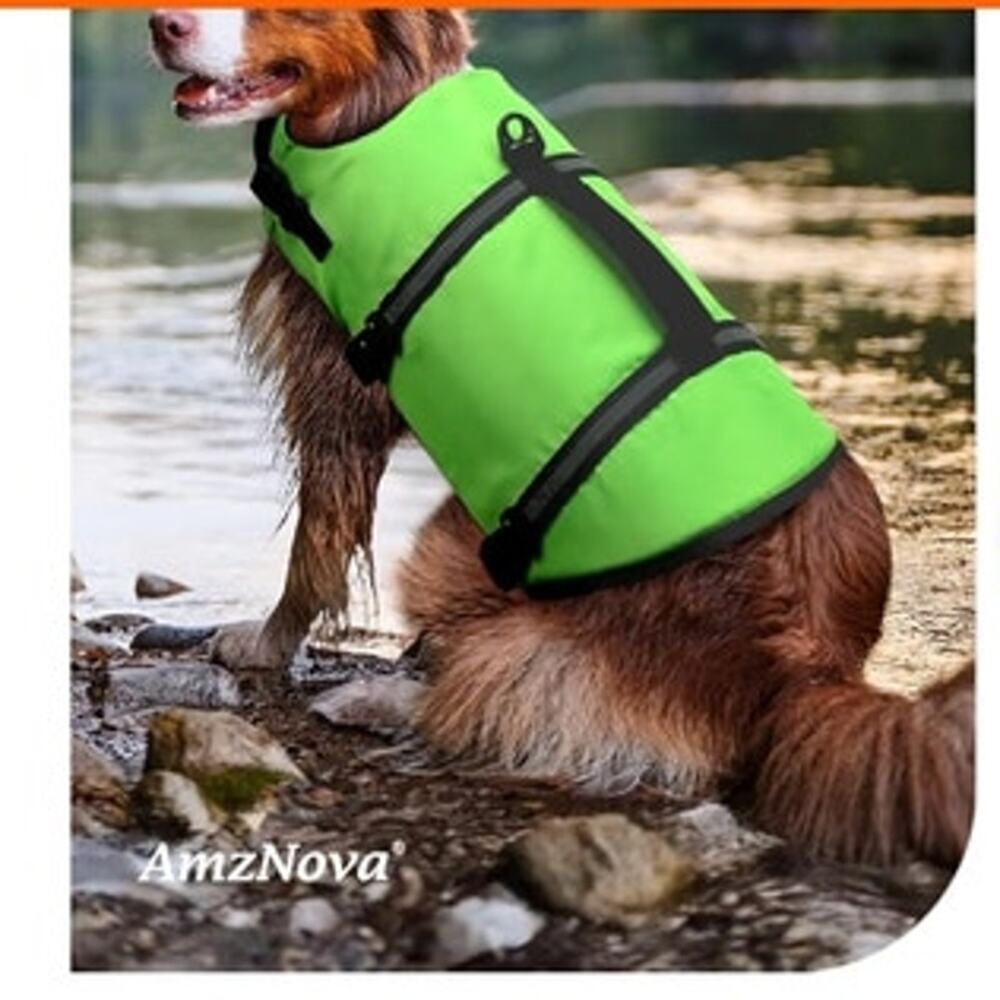 Dogโ Life Jacket Bright Green NEW Sz M